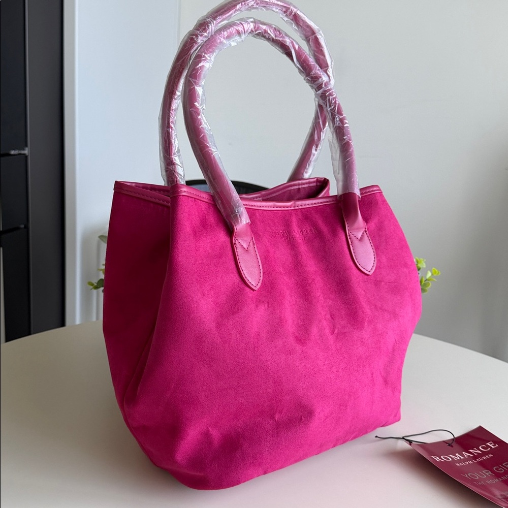 NWT Ralph Lauren Fragrance Romance Large Tote Bag Purse In Magenta Fuchsia